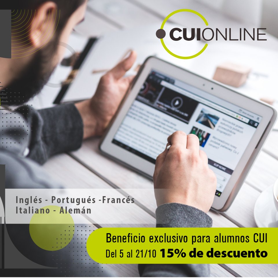 CUI_oficial's tweet photo. ➡️Plataforma #CUIONLINE 🌐
🌟Cursos Exclusivos Plataforma Premium CUI ONLINE
🌟Inscripción Abierta Todo el Año
🌟Nivelación online gratuita
🌟Beneficio Exclusivo para alumno CUI del 5 al 21/10 15% de descuento
https://t.co/lPgyvFnwJE https://t.co/eS9R8qLuil