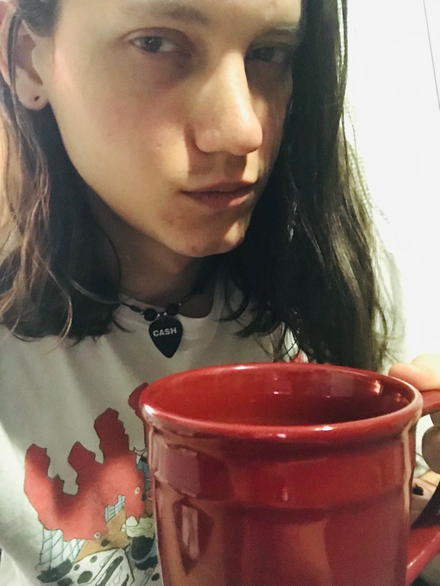 TheTripp21's tweet photo. Morning coffee &amp; reading 📖☕️ #WhoaNelly 👕🥣💀 #80denier #Blacktights 🖤🖤 Watching 👀 Itsy Bitsy 🕷 https://t.co/31CJCnJnXa