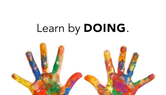 Learn by doing. Learn by doing. Learning by doing. Learned or learnt. Learn by doing.