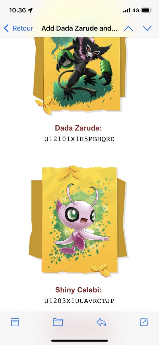 yams971's tweet image. Pour ceux qui veulent Dada Zarude et Shiny Celebi sur le version Pokemon USA.