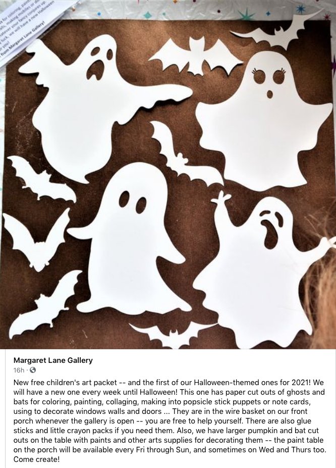 orangehistorync's tweet photo. Don't miss out on Margaret Lane Gallery's newest kids craft- appropriately spooky themed! https://t.co/ZE3foObCM5