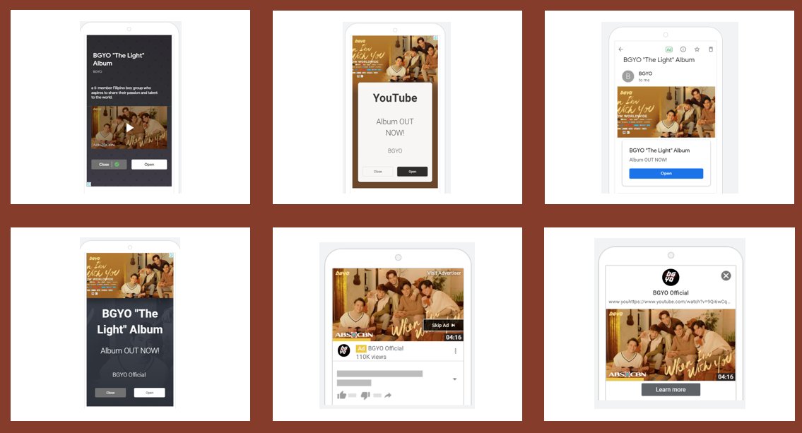 BGYOSpotifyTeam's tweet image. Keep an eye on these ads, ACEs!
They're all part of our Social Media Digital Marketing Project for THE LIGHT Album.

Viewable on the ff platforms:
Facebook
Instagram
Messenger
YouTube
Google 
Gmail
Google Apps

#BGYOwhenImWithYou
#BGYOdebutAlbum
@bgyo_ph