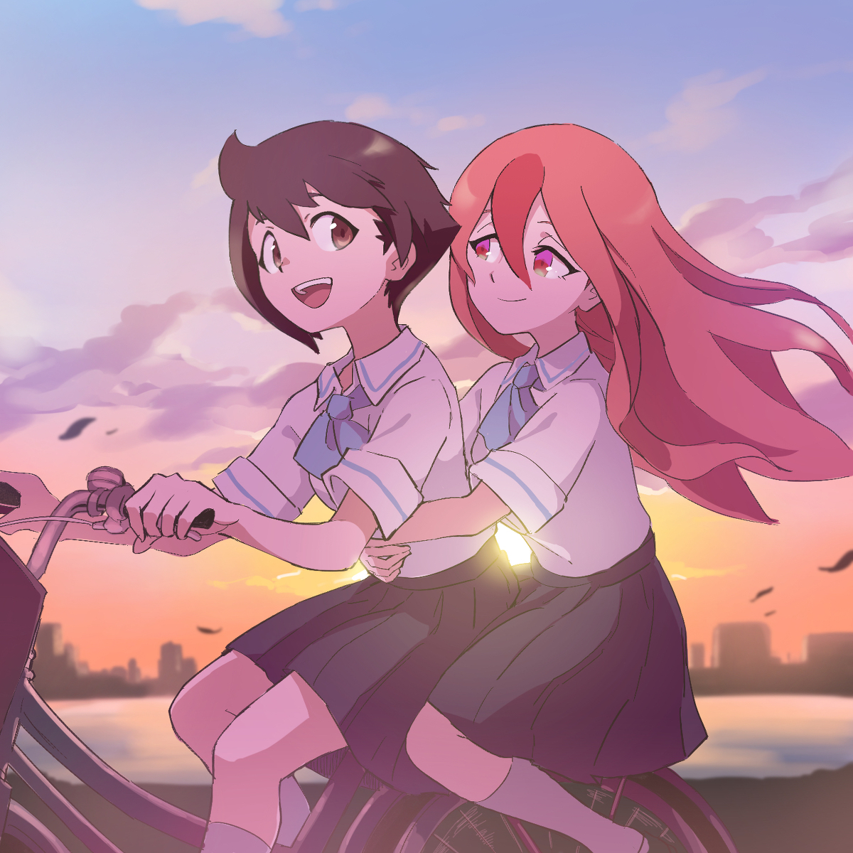 CuteYuriBot's tweet photo. Sunset Ride [BNA: Brand New Animal] https://t.co/ppJvEYJzOR