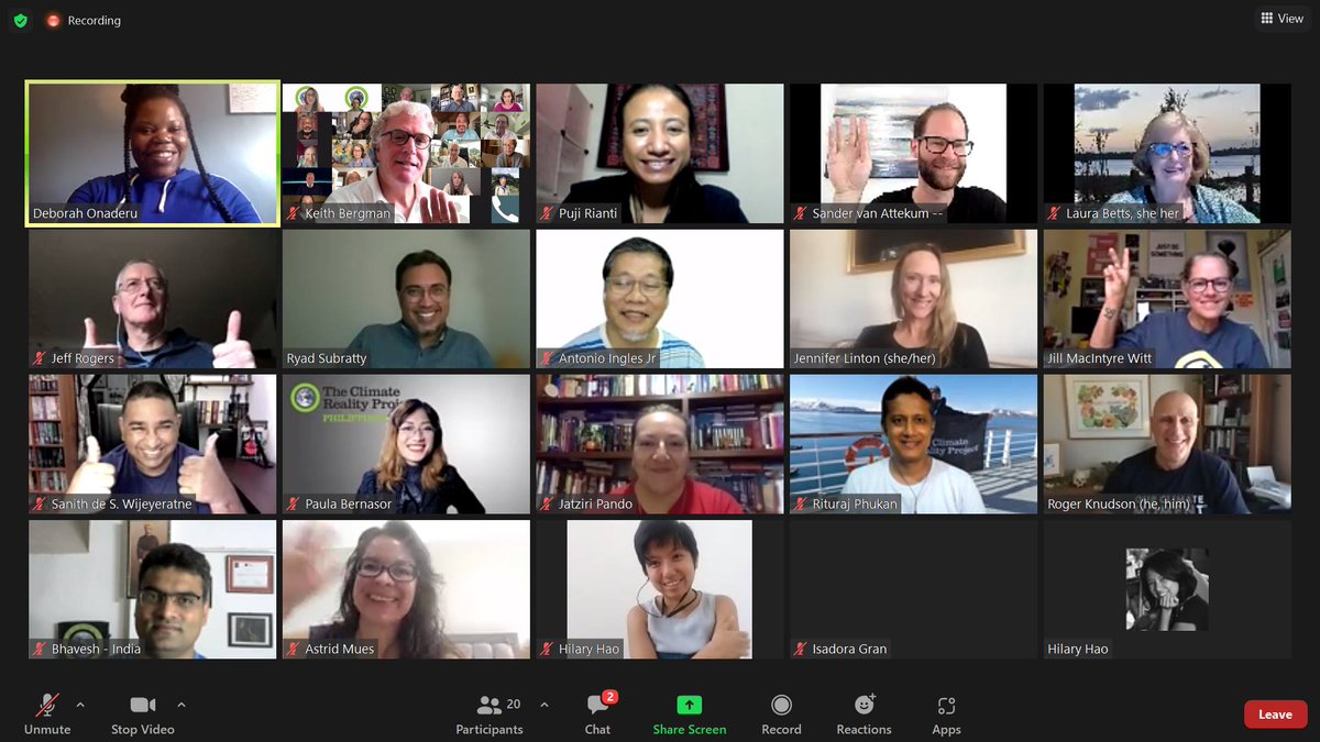 Getting ready for Climate Reality - Global training 2021! Almost 11.000 new Leaders, 500 mentors, 25 mentor leads and an amazing core team.  #leadonclimate #climatereality