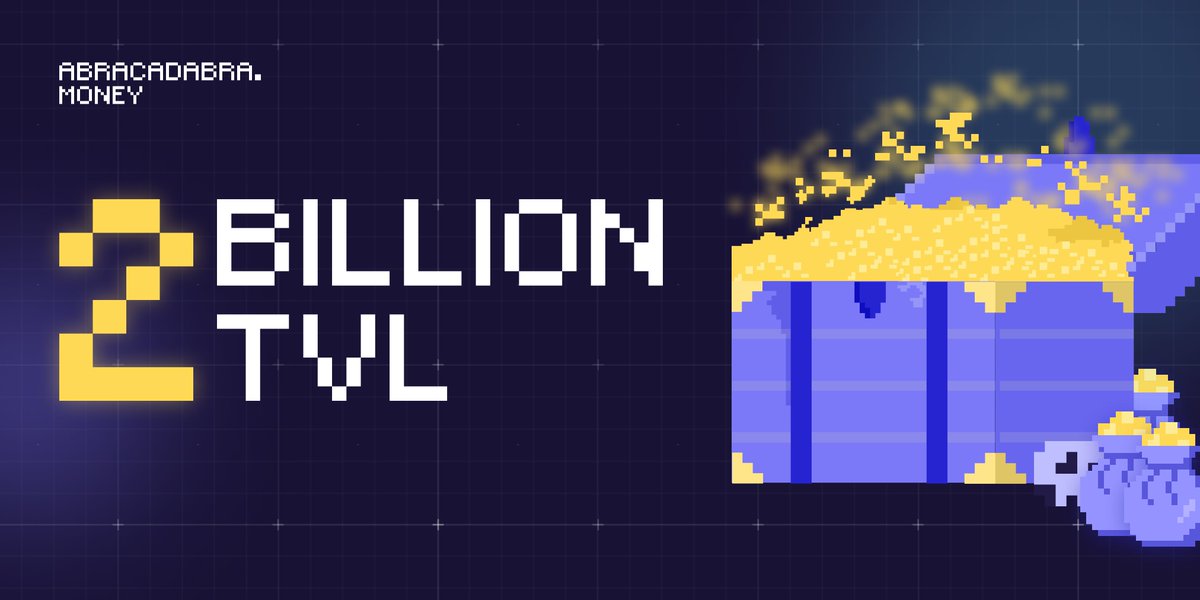 MIM_Spell's tweet image. 🧙🏼‍♂️!

New Day, New Milestone!🔮

After only 10 days from our first $1B, the TVL across our lending markets has surpassed $2B!🔥

This is only the beginning for $MIM, $SPELL and the #Wizards!👥🪄