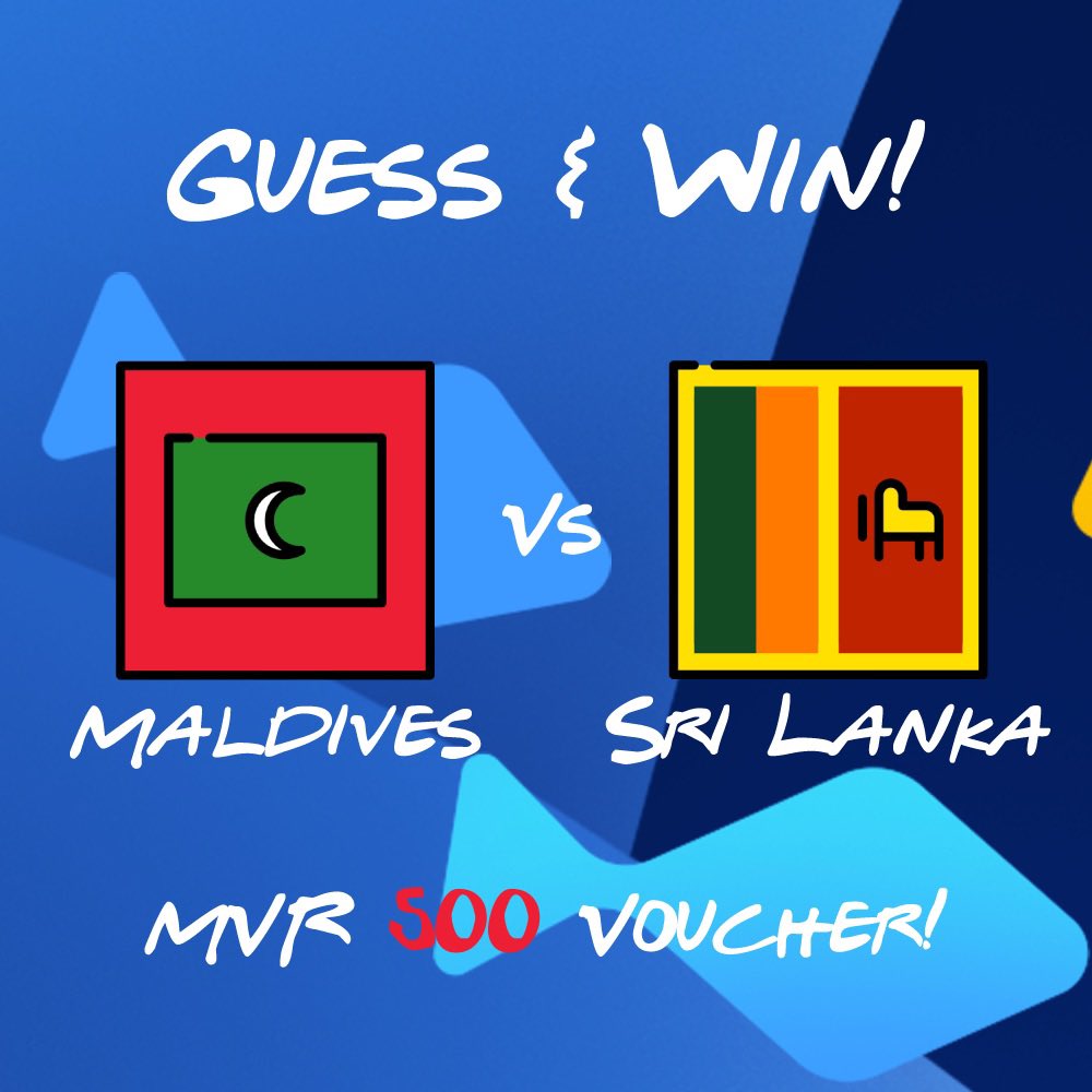 uppertite's tweet photo. 🇲🇻_ : _ 🇱🇰 

Guess the score and tweet to our match day post. We will post the image 24 hrs ahead of each match. Commenting will be turned off when the match begins. Winner will be chosen from all the correctly guessed scores from all social media platforms the following day. https://t.co/mSE39zMhy3