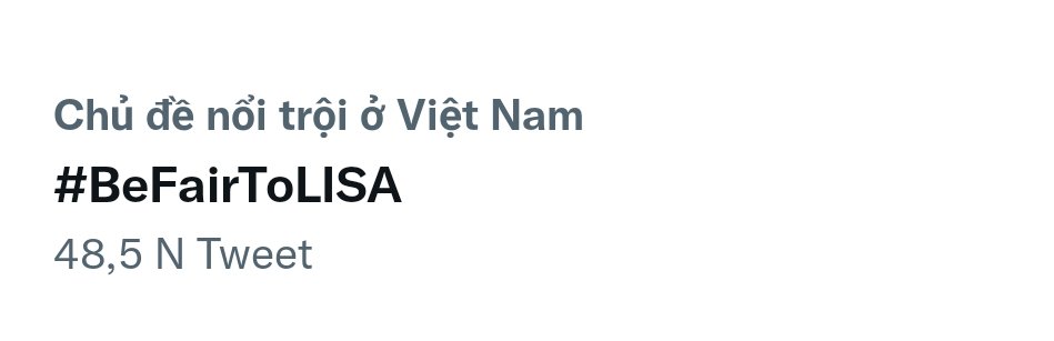 Nó đã trở thành chủ đề nổi trội ở Việt Nam gòi mn ạ. Ko còn là kpop nữa🙄 Thấy toàn người Việt trend ấy.

#YGLetLisaDoHerHerWork 
YG TREAT LISA EQUALLY 
#BeFairToLISA