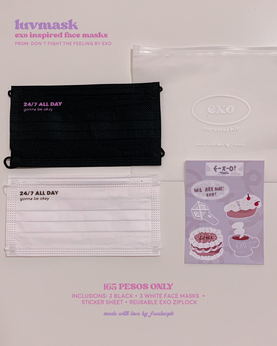 frealuvph's tweet photo. LUVMASK 💗
kpop-inspired face masks

exo • seventeen • nct dream 

165 pesos only! ✨
limited stocks. available onhand! 

add to cart now!
🛒: https://t.co/svXLlkX4VC

#FrealuvLuvMask https://t.co/Lztgp7nUuj