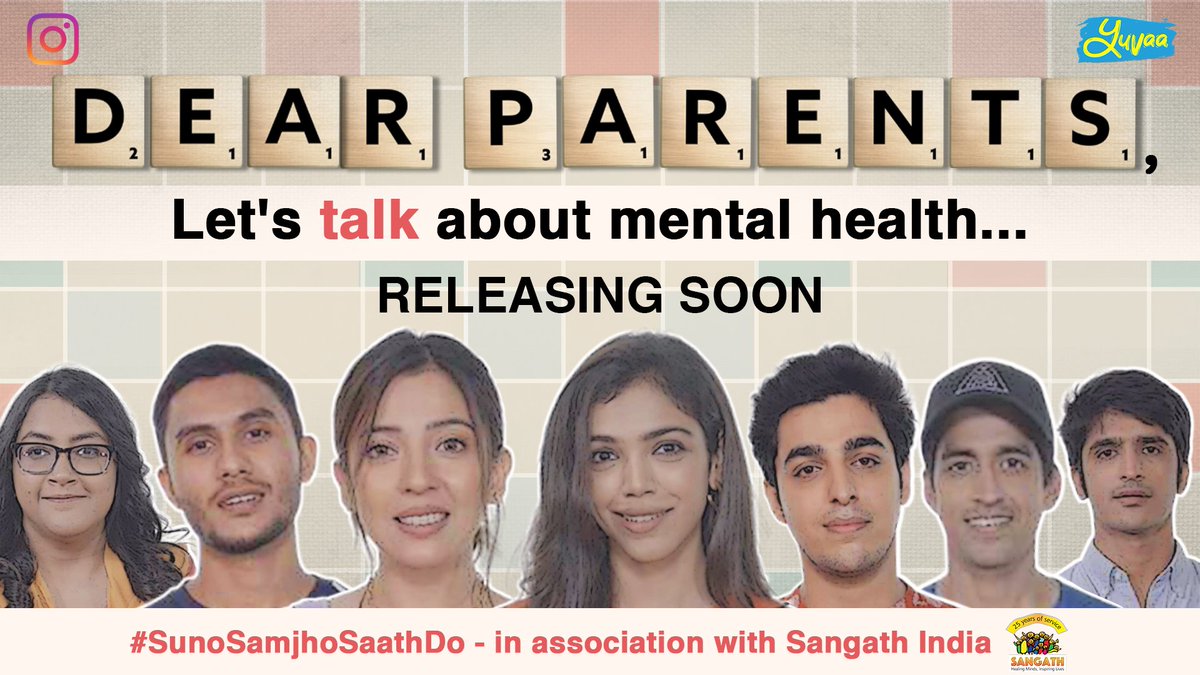 A #WorldMentalHealthDay spoken word with a stellar cast ft. @ShriyaP @BarkhaSingh0308 @ritwikbhowmikk @BeingChatterjee @viraj_sheth, Gagan Arora, SlowCheeta.
#SunoSamjhoSaathDo a campaign by @weareyuvaa  and @instagram in association with @SangathIndia
coming soon!