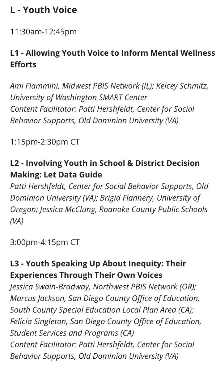 ⁦<a href="/PBISForum/">pbisforum</a>⁩  has an entire suite of sweet sessions on Youth Voice!  Registration closes Oct 15.