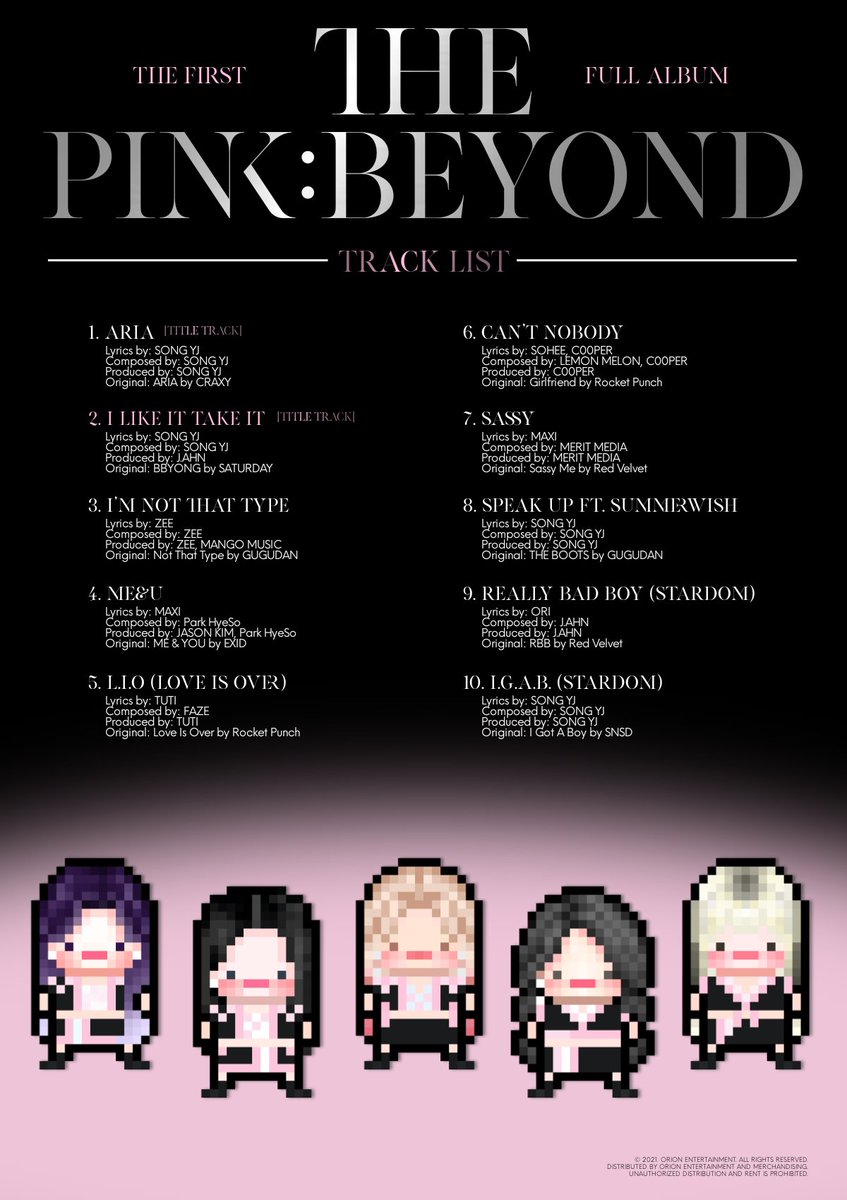 CERISE_OENM's tweet photo. CERISE
THE 1st FULL ALBUM
'THE PINK: BEYOND'

ALBUM TRACK LIST
Version B

[RELEASE] 10.19 | 10.20 5PM KST

[Pre-order Here]
🛒: https://t.co/fP4MCFMbP4

#CERISE #세리스 #THEPINK_BEYOND
#SOHEE #DANA #IRENE #SKY #MAXI
#MONTHLYIDOL https://t.co/pEZYTpfLhe