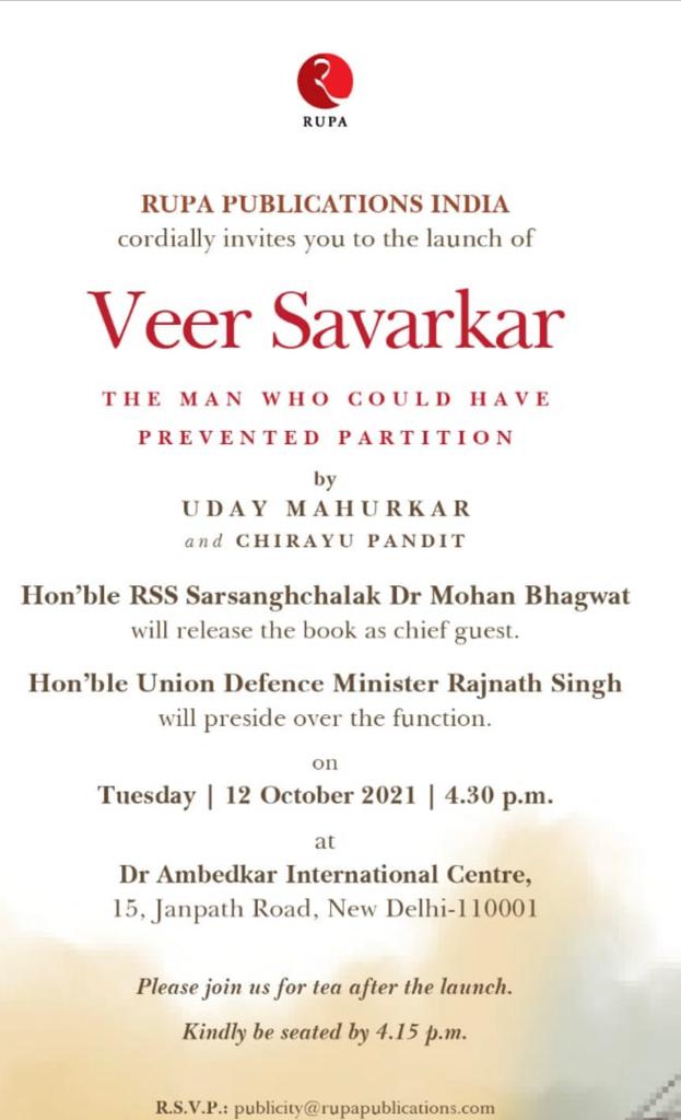 Congratulations <a href="/UdayMahurkar/">Uday Mahurkar</a> Ji For Your book on Veer Sawarkar . 

#UdayMahurkarOnSavarkar