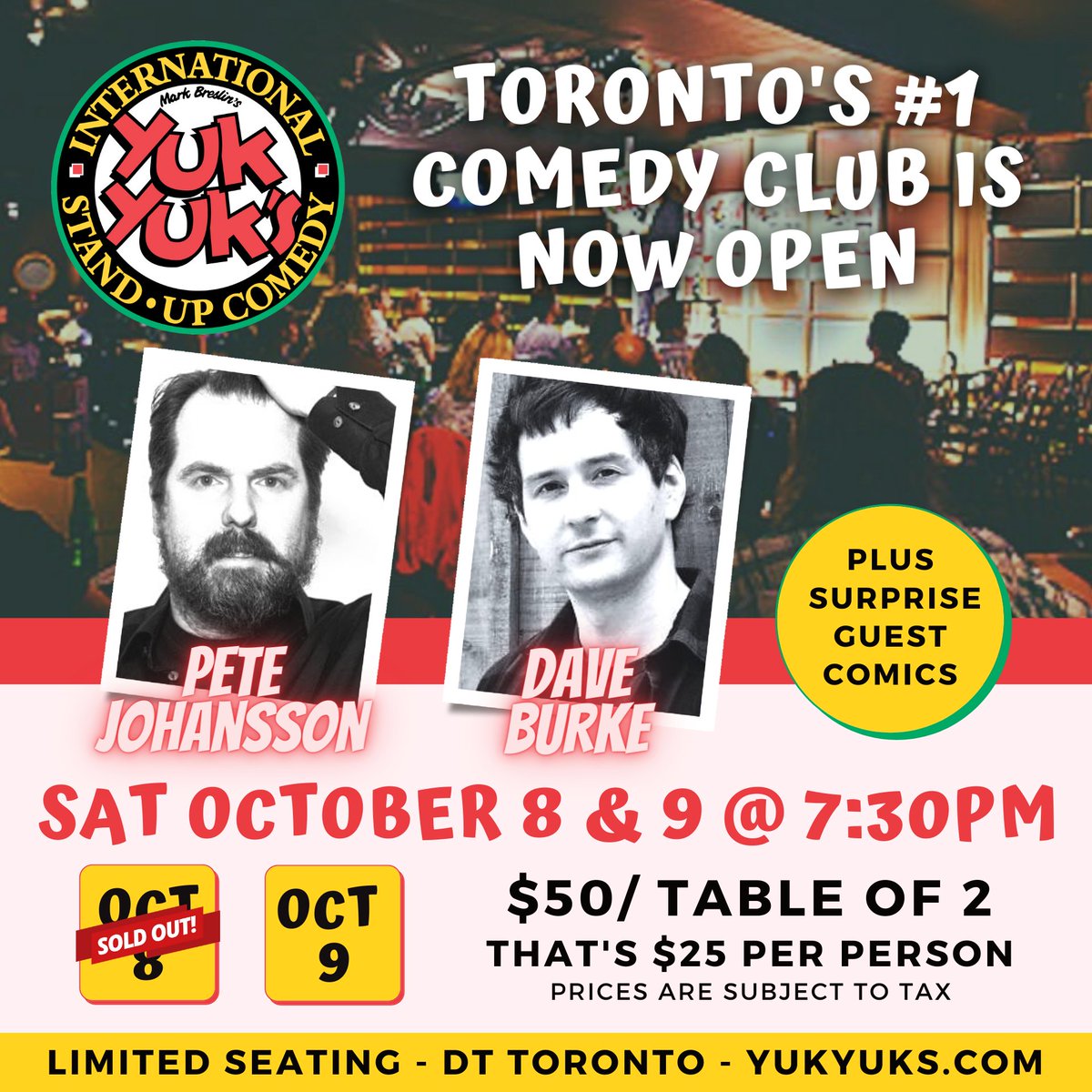 YESTERDAY'S SOLD OUT SHOW WAS A HIT! Only a handful of tickets remain fo tonight. Buy now: YukYuks.com/Toronto

Pete Johansson earned the title of global headlining comic with a relentless nonstop schedule taking him to every corner of the globe. 

#Toronto #The6ix