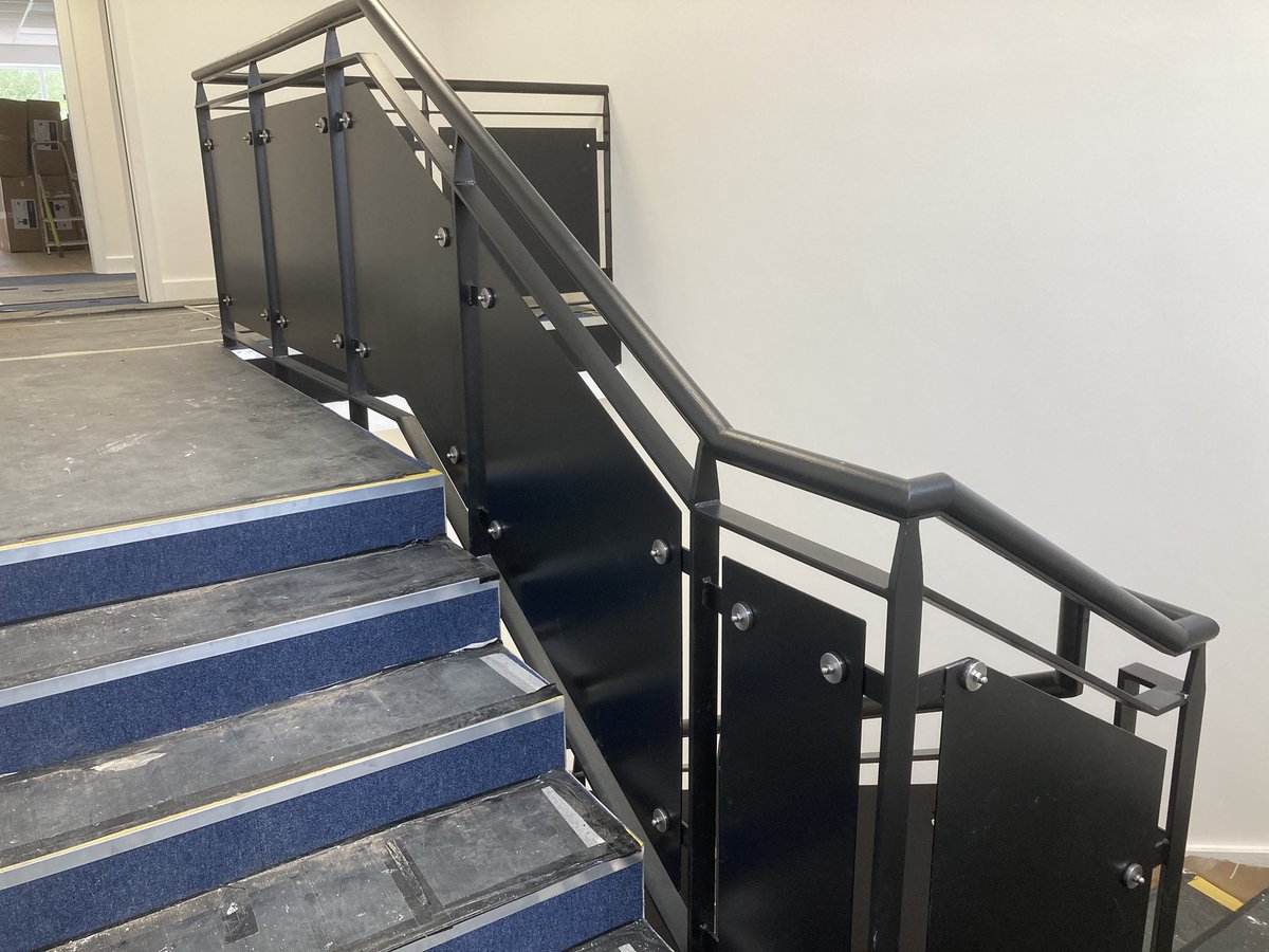 ableservicesdes's tweet photo. Very doubtful about the design for this #balustrade  at first until we changed it about a bit, looks great now, lot of work tho’. @Brand_Construct @mancmade #MancMade https://t.co/OBIT3VC65b