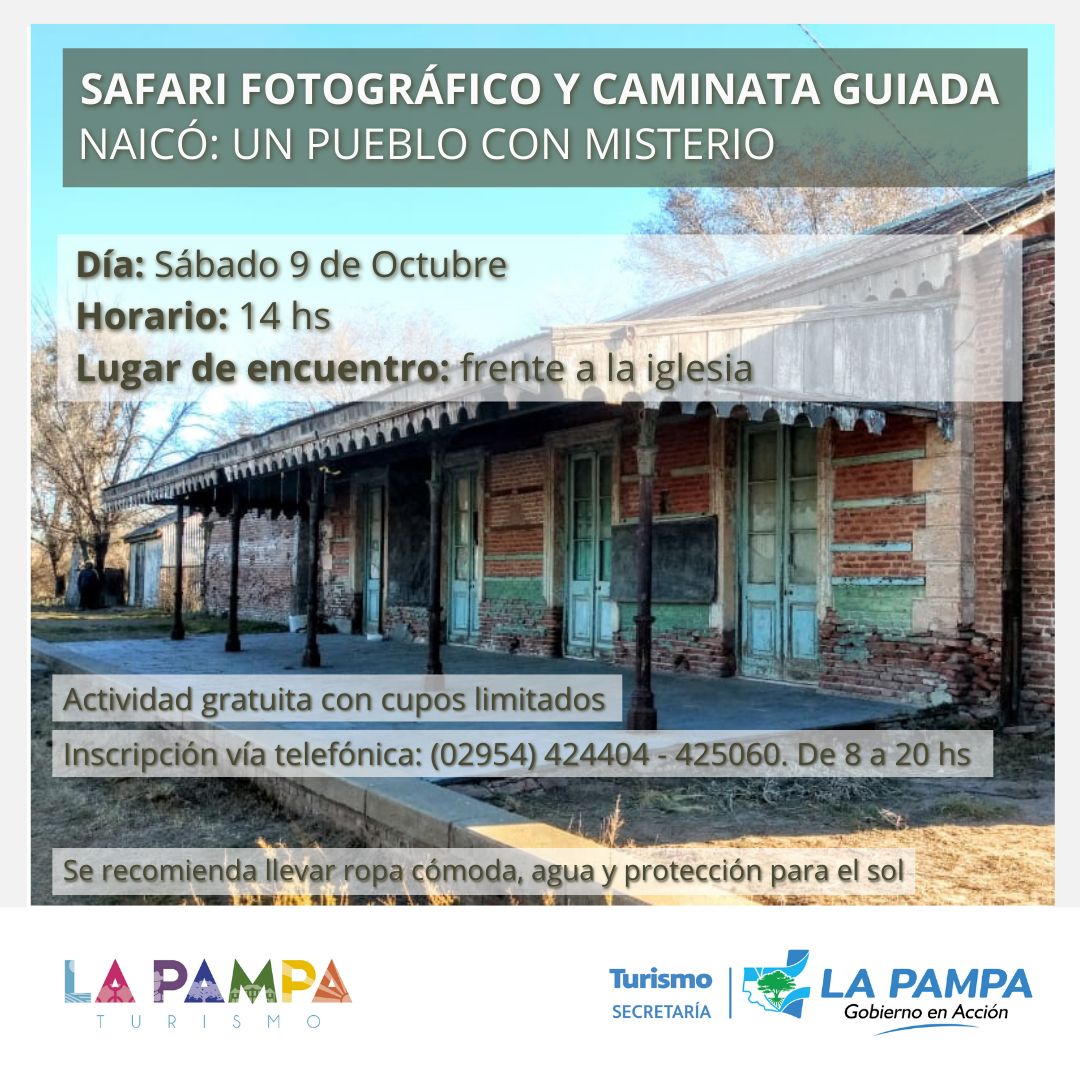 incominglapampa's tweet image. Cupo completo para la visita guiada a #Naicó, un #Pueblo con #Misterio. Su estación de FFCC, su iglesia,  el caserío, guardan historias sorprendentes sobre la producción, las familias, el trabajo y los antiguos pobladores. #Patrimonio #Turismo @GobiernoLaPampa