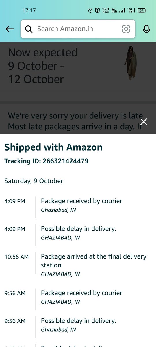 AstuteAnalytica's tweet photo. @amazonIN I ordered on 4th October and it's was showing your order late will be reached on 9 October, now it's showing you can order again if not reach.
What main issue when status is showing that your order reach from Gujrat to Gajiyabad, taking time to reach at my home. https://t.co/rL3jJ0EzR2