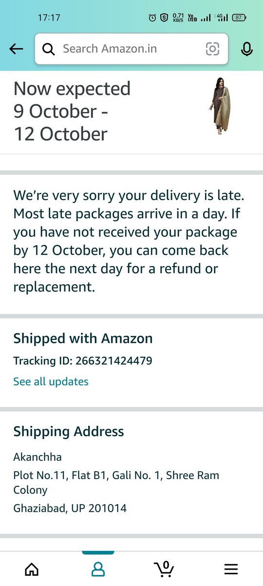AstuteAnalytica's tweet photo. @amazonIN I ordered on 4th October and it's was showing your order late will be reached on 9 October, now it's showing you can order again if not reach.
What main issue when status is showing that your order reach from Gujrat to Gajiyabad, taking time to reach at my home. https://t.co/rL3jJ0EzR2