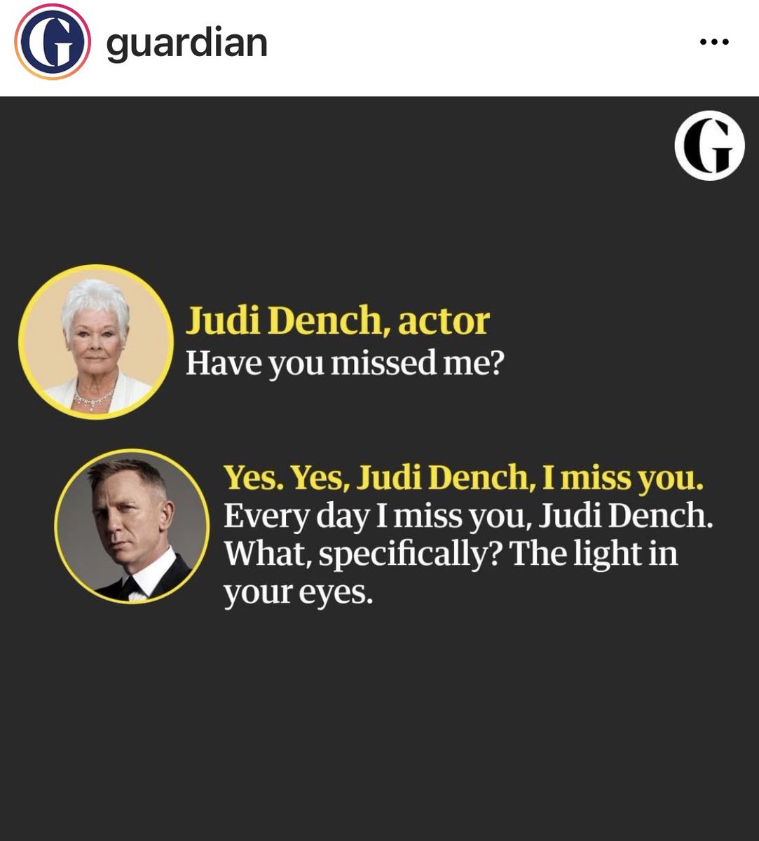 Too cute!!! 
@finty_williams #DameJudiDench @007 #NoTimeToDie #Bond25