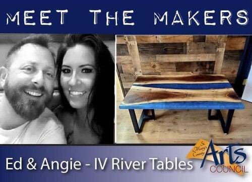 Our Makers of the Month for October 2021 are husband-and-wife team Edward and Angie of IV River Tables!

Both of our featured artists are US Navy Veterans who have found a common bond of creating, read more below! #IVRiverTables
stmarysartscouncil.com/blog/ivriverta…