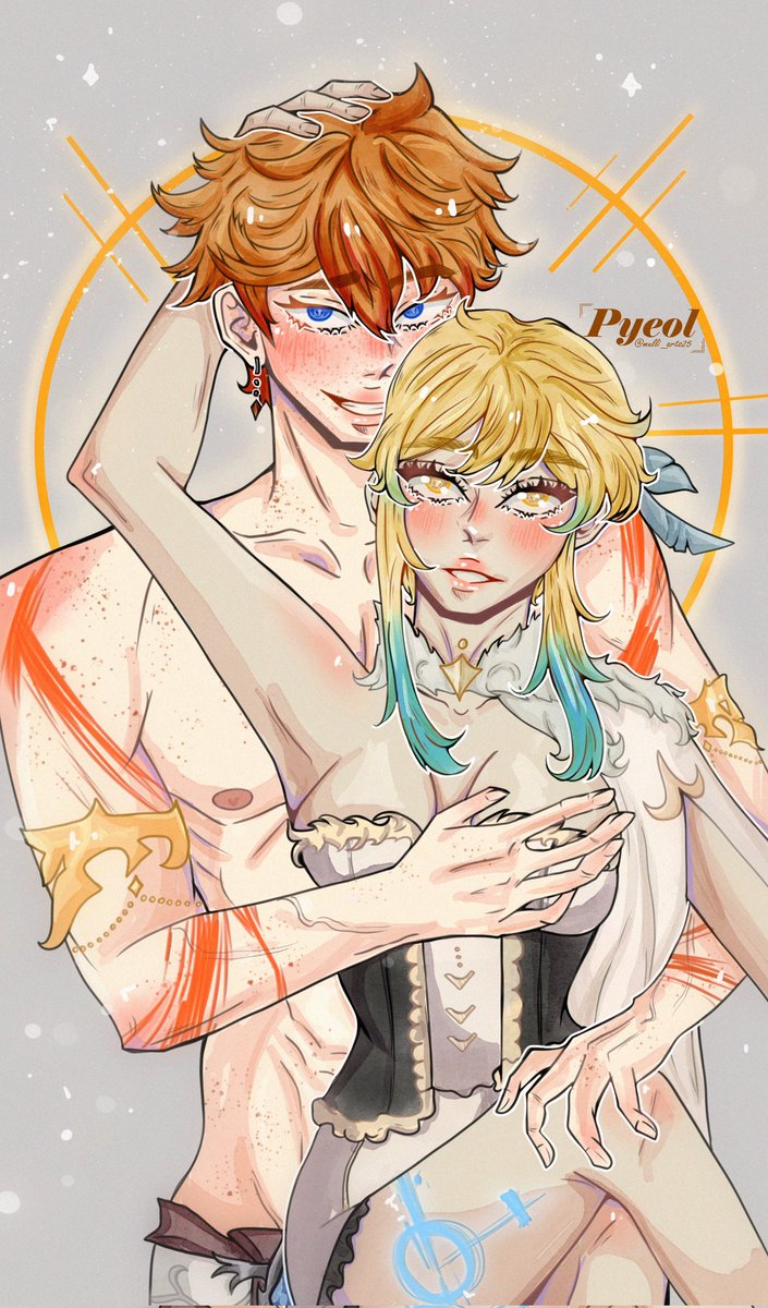 uwu_weeb5's tweet photo. Continuing the spooky season with Chilumi ⠀
This time they are sexy archons who are ready to conquer your hearts 🥰⠀

#GenshinImpact #genshinimpactfanart #tartaglia #lumine #childe #chilumi #childefanart #chilumifanart #fanart https://t.co/O54pyW8FeV