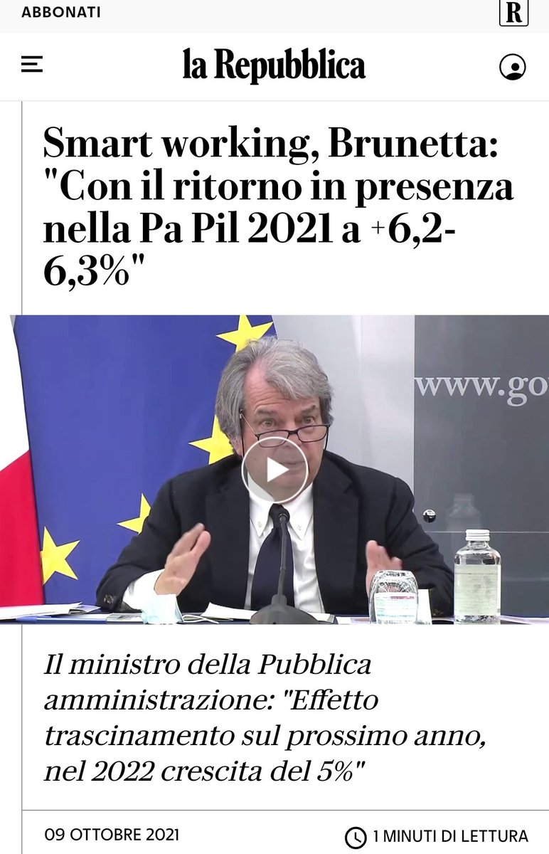 brrivv1's tweet photo. #smartworking 
-Brunetta: "Con ritorno in presenza nella PA PIL 2021 a 6,2-6,3%"
-Nobel Parisi: "Aumento Pil è in contrasto con lotta a riscaldamento globale"

La scienza evidenzia l'errore grossolano dell'economista, pagheranno il prezzo le generazioni future
@bioccolo
@MiTE_IT https://t.co/d9VWzfT6ro