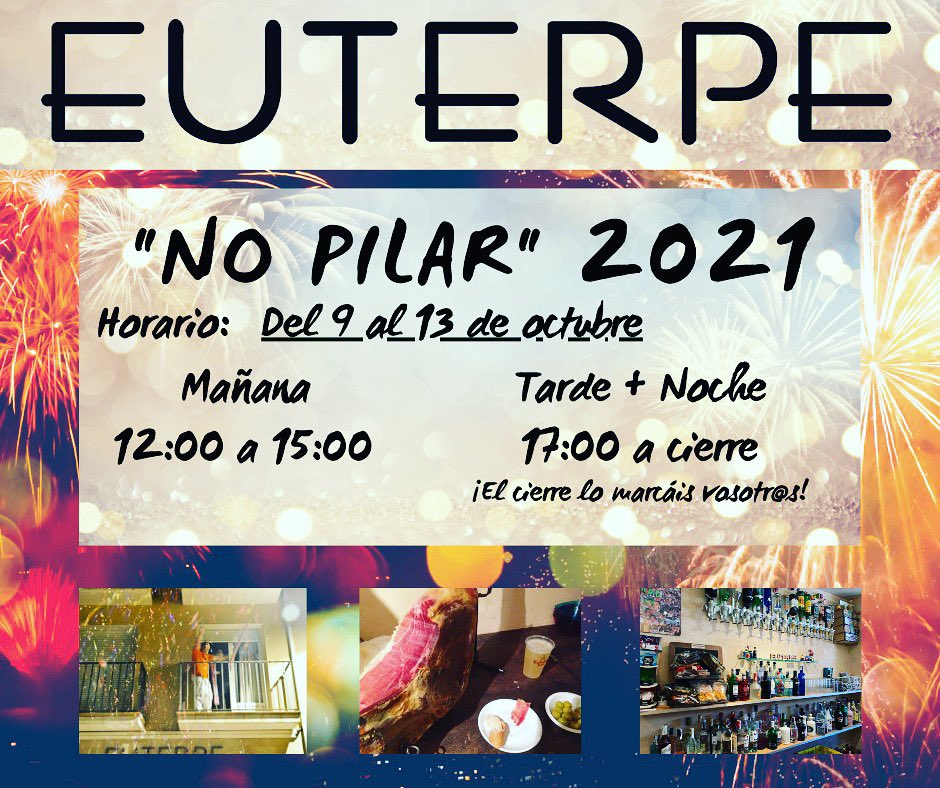 BarEuterpe's tweet photo. Nuestro horario apertura y cierre estos días de festividad local: 
De 12 a 15 horas y de 17 horas a cierre. 
El cierre lo marcáis vosotr@s, si hay gente, ¡Nos quedamos! si no hay gente, ¡Nos vemos al día siguiente! https://t.co/Nf1wW9Rcnu