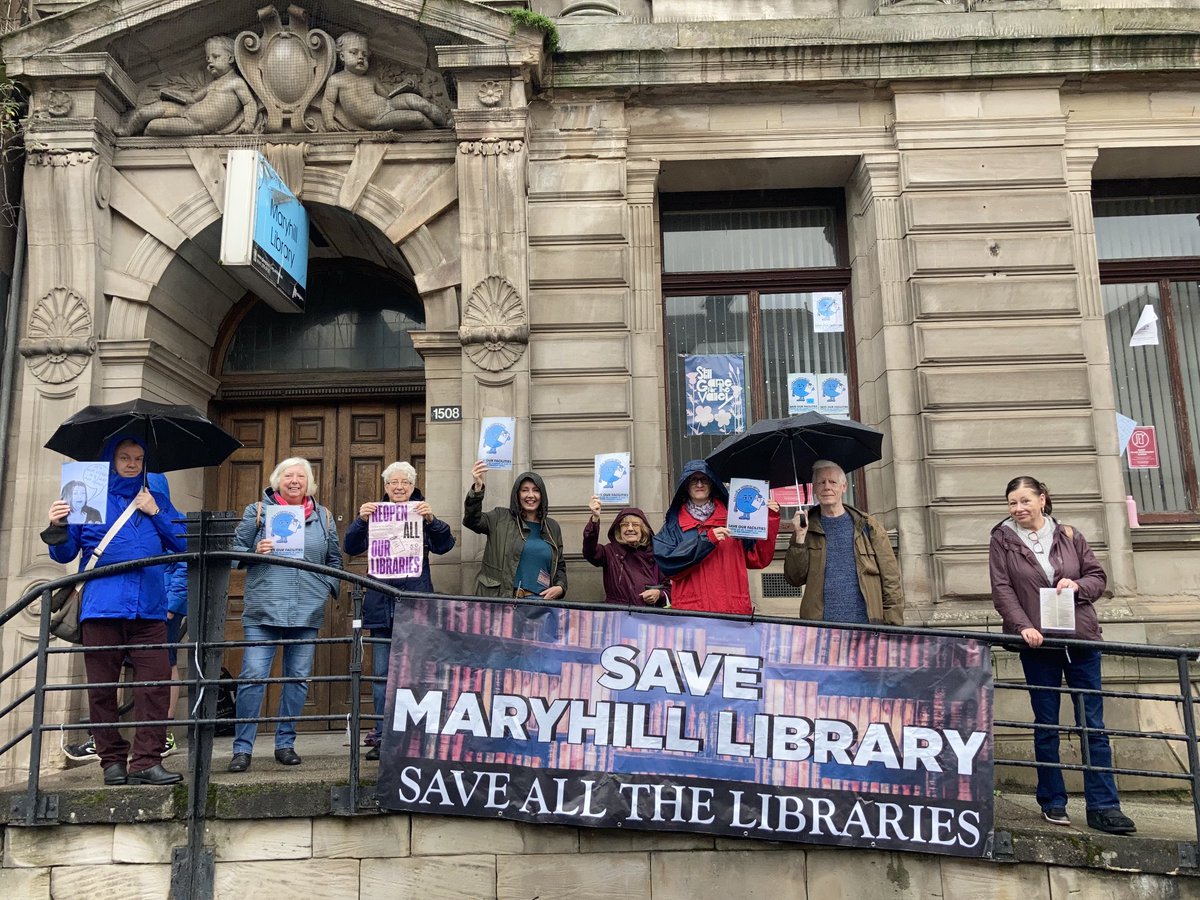 DavidIConway's tweet image. We are still here - rain or rain - Saturday read in / read outs at Maryhill Library. 
You might think it performative, but we are building our campaign to save this precious community asset ⁦@SaveMaryhill 
Sort it out @glasgowlife⁩ ⁦@GlasgowCC⁩ ⁦@scotgov⁩
