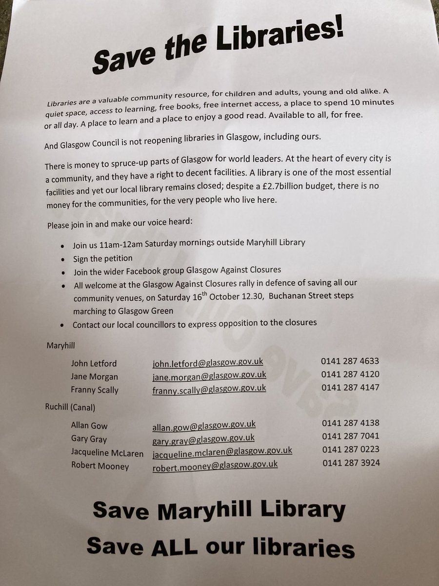 DavidIConway's tweet image. We are still here - rain or rain - Saturday read in / read outs at Maryhill Library. 
You might think it performative, but we are building our campaign to save this precious community asset ⁦@SaveMaryhill 
Sort it out @glasgowlife⁩ ⁦@GlasgowCC⁩ ⁦@scotgov⁩