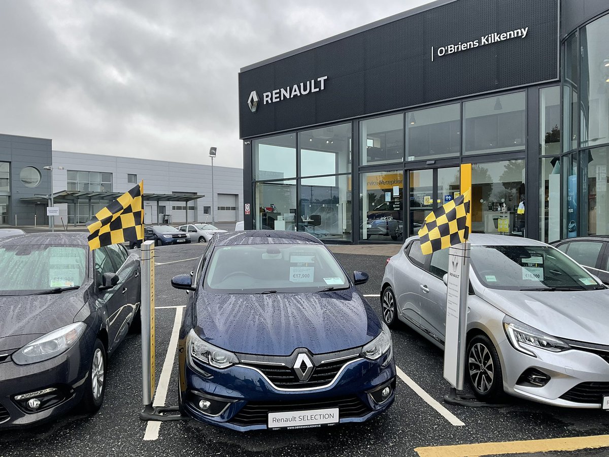 OBriensKilkenny's tweet photo. To celebrate Kilkenny Day 2021 we have our flags flying high 🏴

Enjoy events all around the city on Sunday 10th October

We value our customers in Kilkenny and beyond and wish you a happy weekend!

#kilkennyday #kilkennycolours #kilkennypeople #renault #renaultselection #cats https://t.co/ORqlmsZ4WE