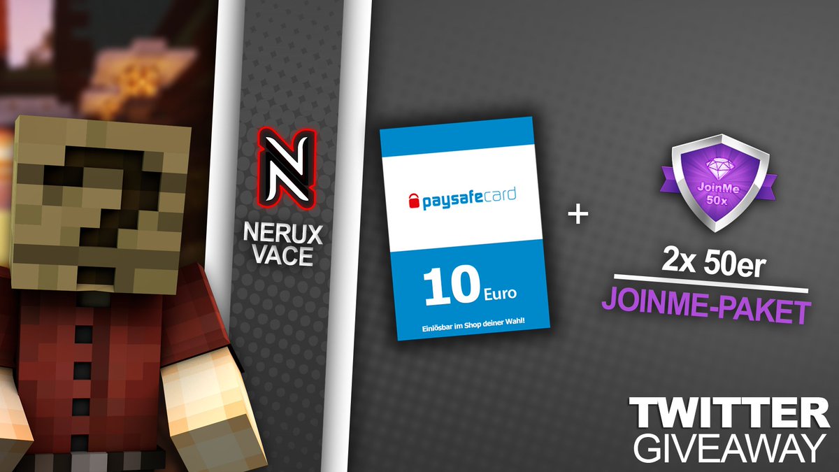 🎁 GEWINNSPIEL 🎁

Heute verlosen wir für die Community:
1x 10€ paysafecard
2x 50er JoinME-Paket

Was ihr dafür tun müsst:
▶️ <a href="/NeruxVace/">NeruxVace.de</a>.net folgen ❤
▶️ Tweet retweeten 🔁
▶️ 2 Freunde markieren ✏️

Viel Glück an alle Teilnehmer! 🍀

Ende: 🗓 
▶️ 16.10.2021