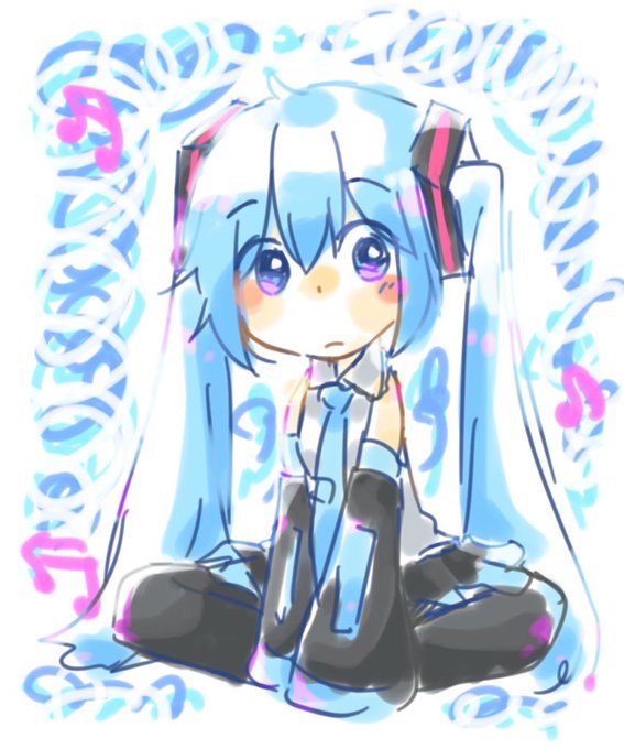 これは妹のiPodで落書きしたミクさん。 