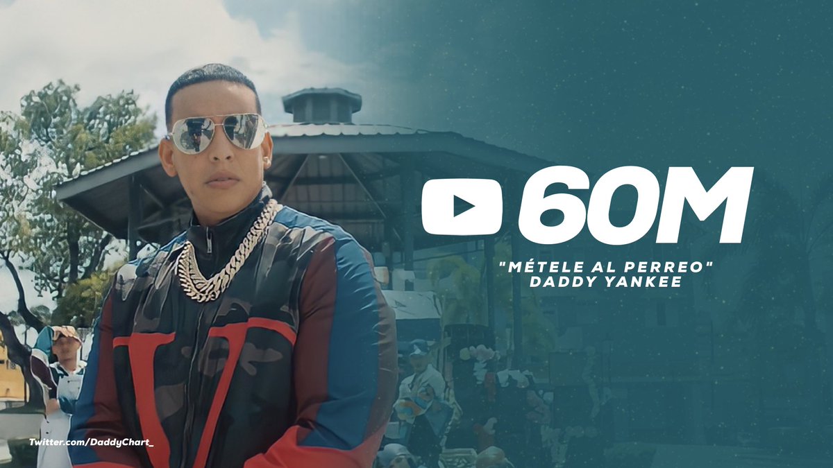 daddychart_'s tweet photo. "Métele Al Perreo" has now surpassed over 60 MILLION views on youtube.

Watch: https://t.co/BBAlLDF4hu https://t.co/JzaZg5gZo9