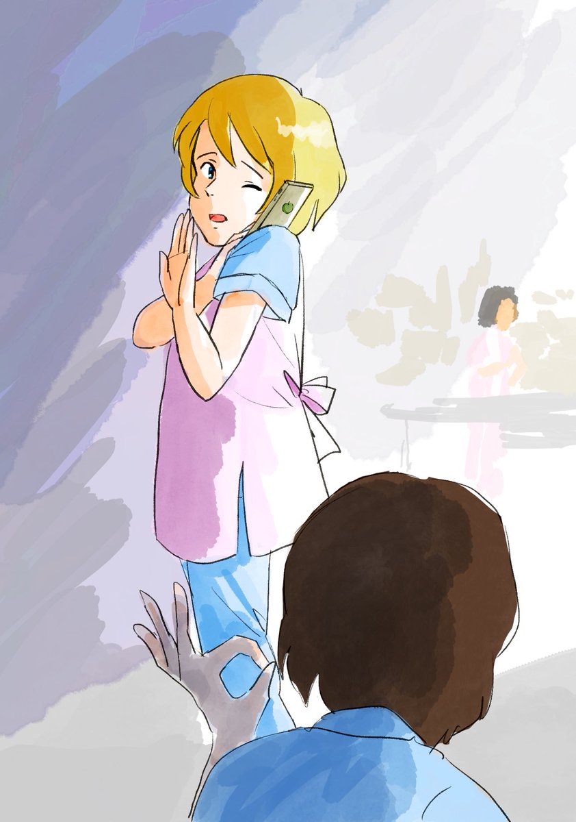 らくがき #ロミオの青い空 働く現代のビアンカママ妄想。アルフレドJr