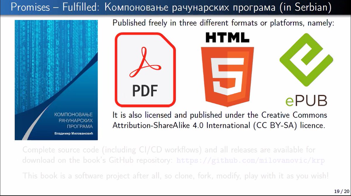 lessormore4's tweet photo. Interactive #engineering #Textbooks with #Sphinx documentation, Vladimir Milovanoviฤ at #PSSOH #reStructuredText #LaTex @pssoh_etf #OpenSource #FLOSS https://t.co/lUPVybxZ79