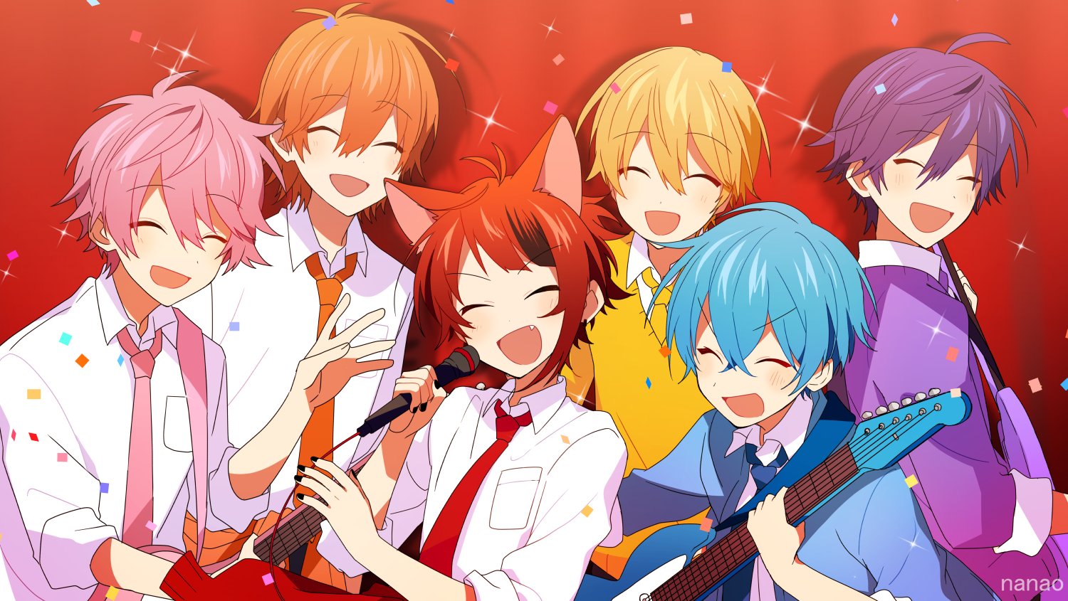 Nanao Mv パレードへおかえり すとぷり T Co 476fykngph Mvイラストを描かせていただきました 今回は学園祭なすとぷりさん６人と ゲストにあのキャラクターたちを描かせていただきました どうぞよろしくお願いいたします T Co