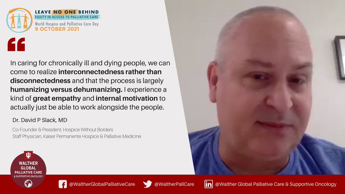 WaltherPallCare's tweet photo. Dr. David Slack, Co-founder and president of Hospice Without Borders, speaks about the importance of equity in #PalliativeCare. #LeaveNoOneBehind #WHPCA @whpca https://t.co/tgj65lJDf7