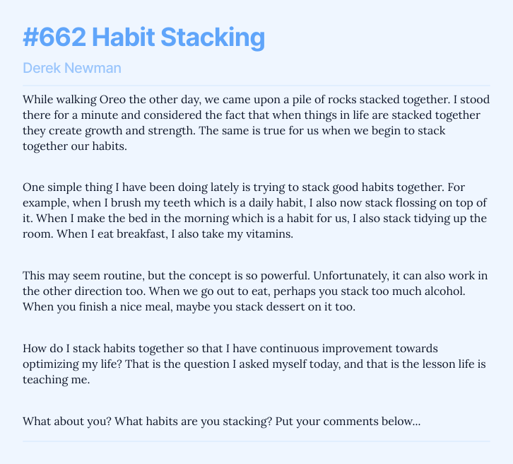 #662 Habit Stacking