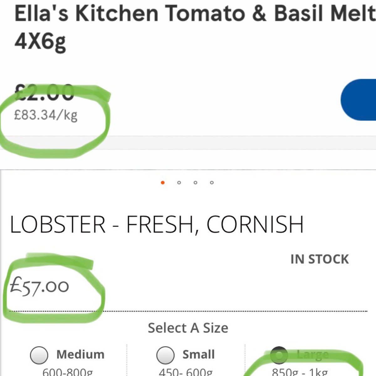 Parents of Twitter. Stuck for snacks for your kid? Opt for fresh lobster over ‘melty sticks’. It’s cheaper by the kilo 🙄