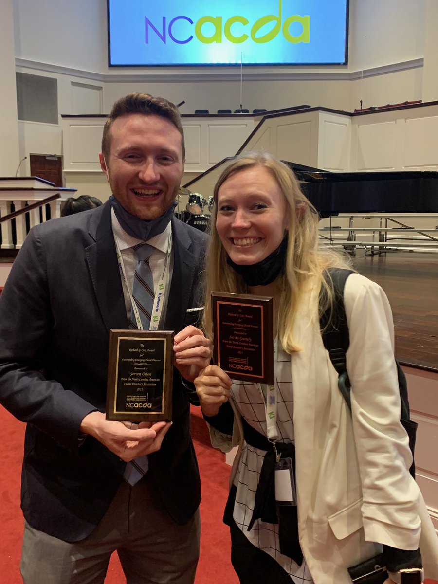 fine_level's tweet photo. Congratulations @OlsonGLHS and @gustley13 who represent two great schools, @GreenLevelHigh and @apexfriendship They work so hard building their programs for their kids and deserve the Outstanding Emerging Choral Directors Awards given by the @NC_ACDA  @WCPSS_Arts @Lindsay4Wake https://t.co/qXwDbglUFD