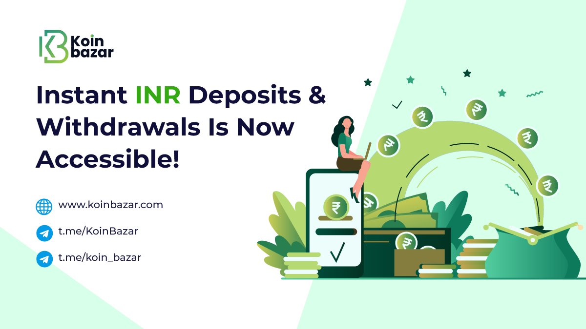 KoinBX's tweet photo. Deposit & Withdrawal INR on the Koinbazar exchange in few minutes without the need of middlemen.
Explore more 👉 https://t.co/H15CcgzJSd
#koinbazar #instantdeposit #inr #withdrawal #instant #cryptoexchange https://t.co/Nb0hYu4Ib0