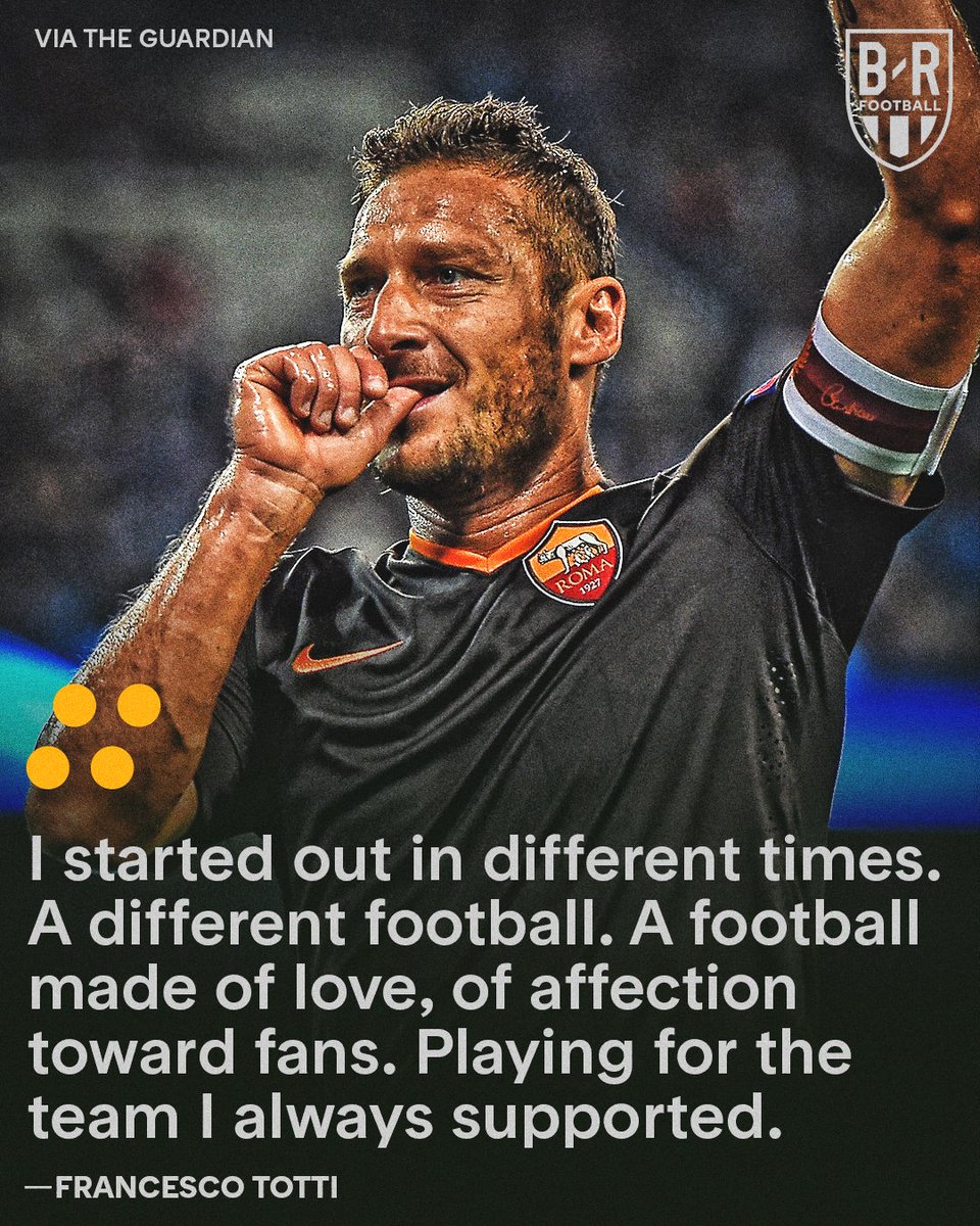 brfootball's tweet photo. 25 years. One club. 

Totti was different ❤️ https://t.co/A3BGX4vIP4