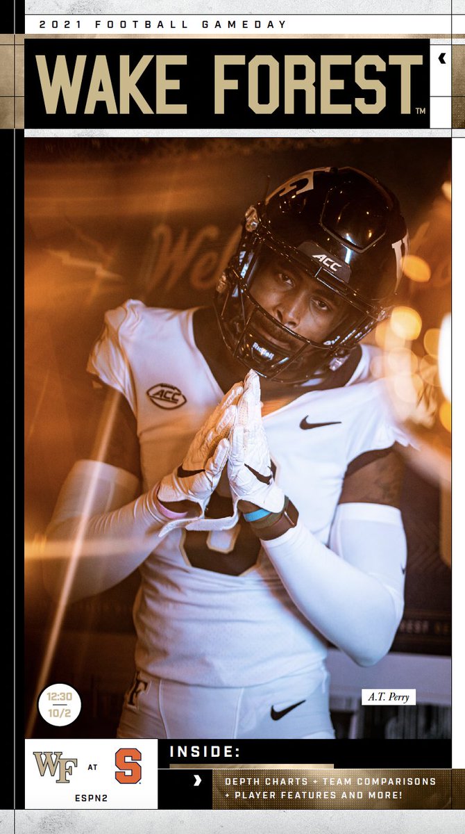 DemonDeacons's tweet photo. All that you need to know about @WakeFB as the Deacs take on Syracuse ⤵️

Game Program: https://t.co/fuGig7tIrz
Yearbook: https://t.co/daWPs0Ru5T

#GoDeacs 🎩 https://t.co/20dhNgTIjv