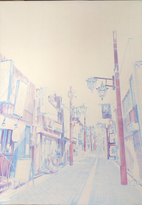 また今夜から絵に励みます。シアンとマゼンタをもう一度入れて全体のコントラストを強めます。朝の風景なので淡い雰囲気を消さないよう気をつけます! 
