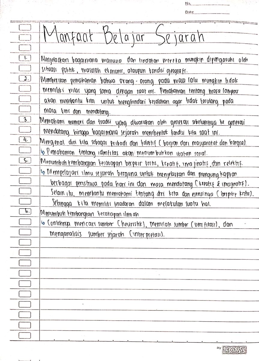 jjetudie's tweet image. Sejarah kelas 10
— konsep dasar sejarah

sumber: ppt guru
keyword: konsep dasar sejarah ; ruang lingkup sejarah ; manfaat belajar sejarah