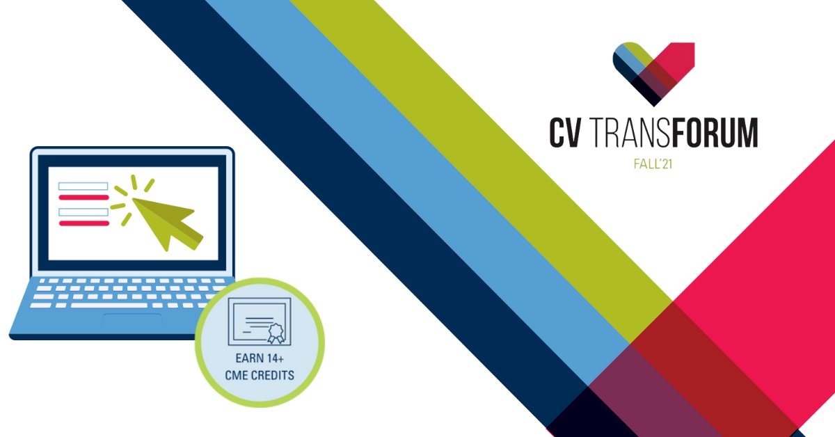 Today is the third and final day of #CVTransforum Fall’21! Grab your coffee and join us for the opening session “Cardiac Rehab: Optimize Access and Enrollment” kicking off at 10 a.m. ET bit.ly/3dcRhqz #cvRehab