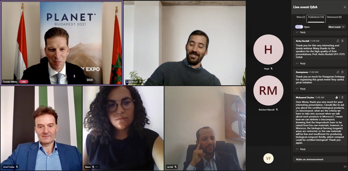 TromlerMiklos's tweet image. Our sustainability webinar last Friday has generated great online attendance thanks to our 🇲🇦🇭🇺 experts. The debate raised awareness of composting, soil health, waste management and education of young generations. #PlanetBudapest2021 #Profikomp #DiscoveryCenter #EcoFertil #INRA