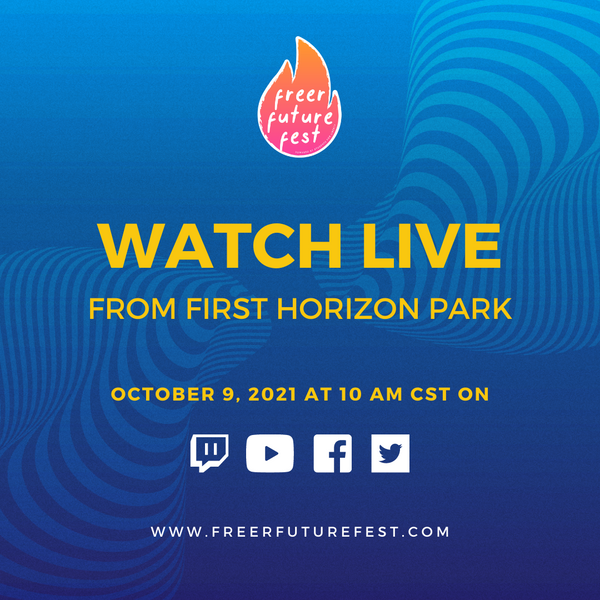 sfliberty's tweet photo. We're going live at 10AM CST from First Horizon Park in Nashville! #FreerFutureFest https://t.co/Wkd3IsNVrc