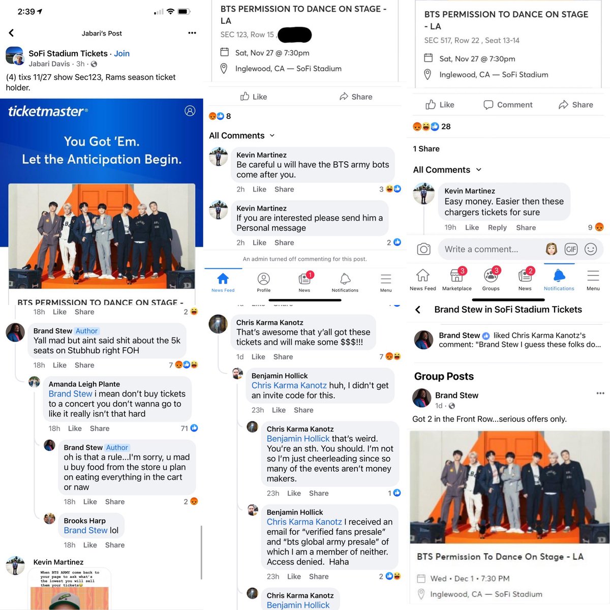 FlLTERJlMIN's tweet photo. you had a presale for sofi membership holders who aren’t even ARMY before the verified fan presale &amp; they’re taking advantage &amp; reselling for $1k+. you advertised a presale event of 5 days just to secretly include another presale inbetween &amp; have the last presale canceled https://t.co/0PrhBF5vff