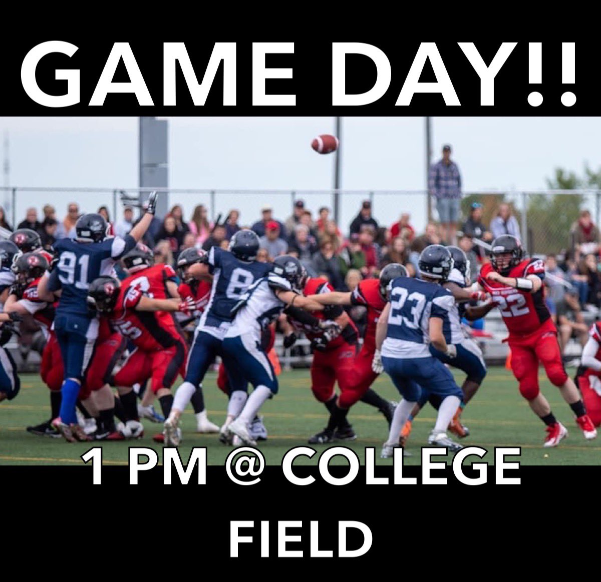 Final Score UNB Red Bombers 42 UNB Saint John Seawolves 0
Red Bombers 4 and 0 for season
#GoReds #StriveForFive