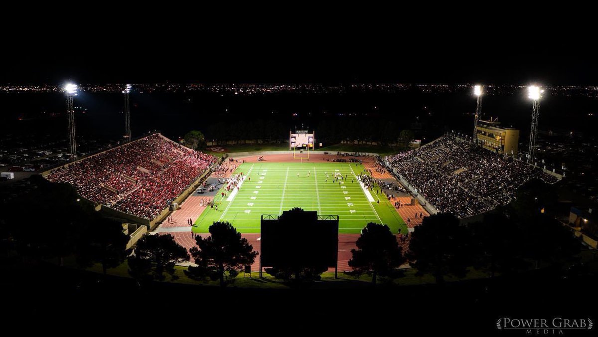Todd_Berridge's tweet photo. THIS is West Texas Football! Ratliff Stadium last night for the Crosstown Showdown (Permian VS Odessa) 18,000 strong! https://t.co/KVxtckmCwU